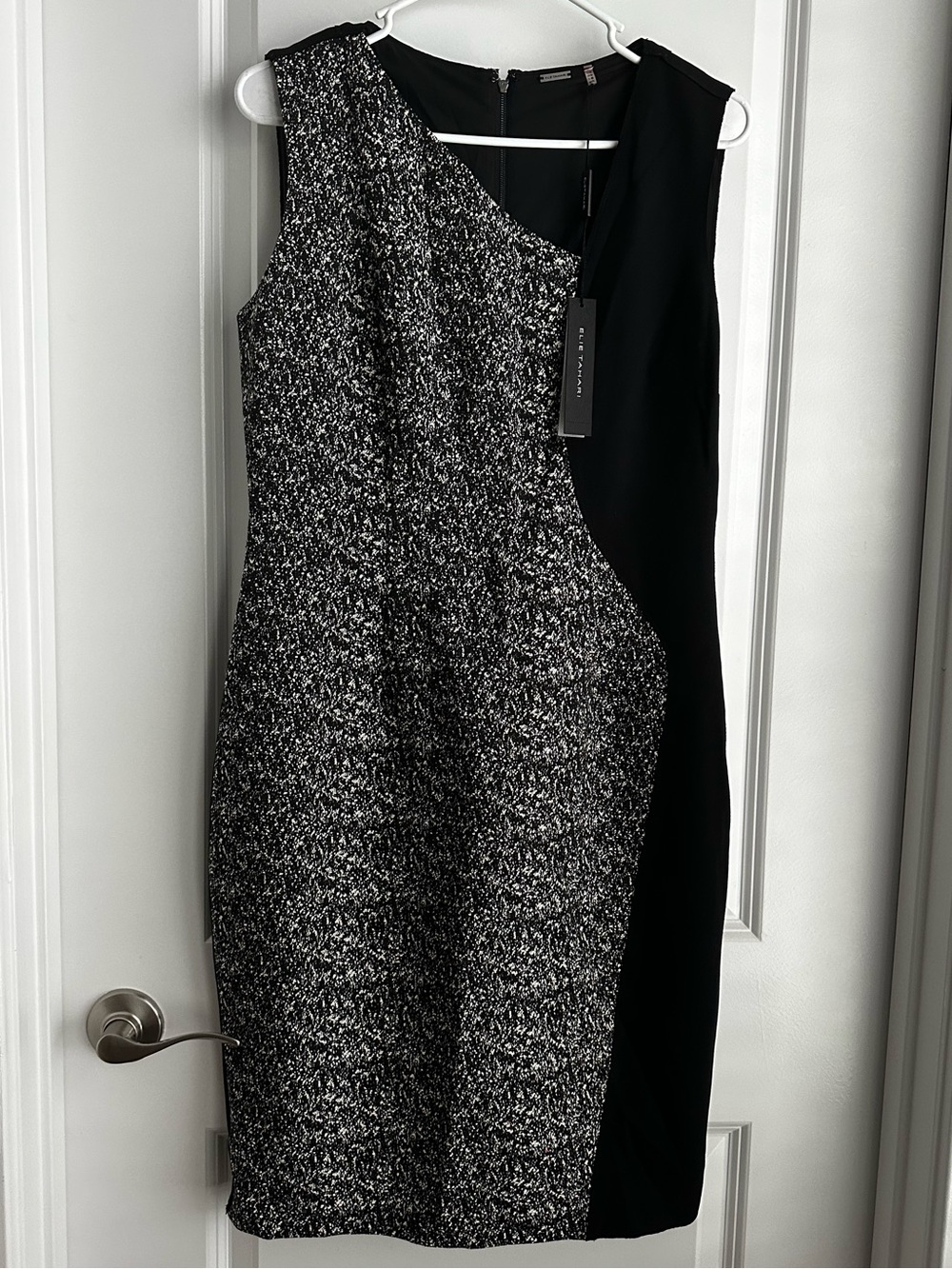 Elie Tahari Black and White Sheath Dress
